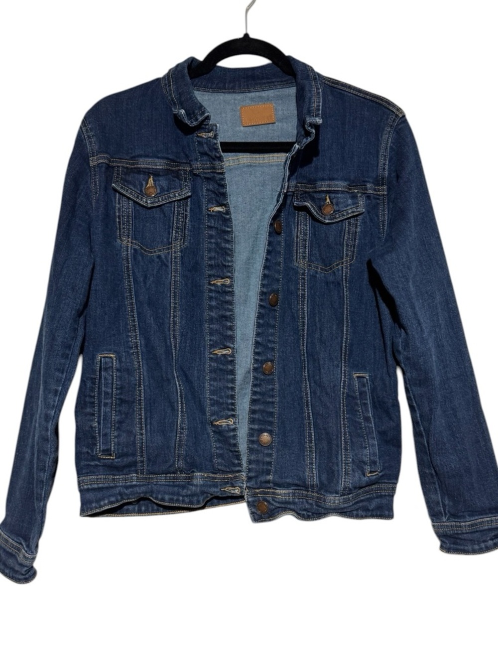 Judy Blue Dark Wash Denim‎ Jean Jacket Women Size M Stretch Classic Layering